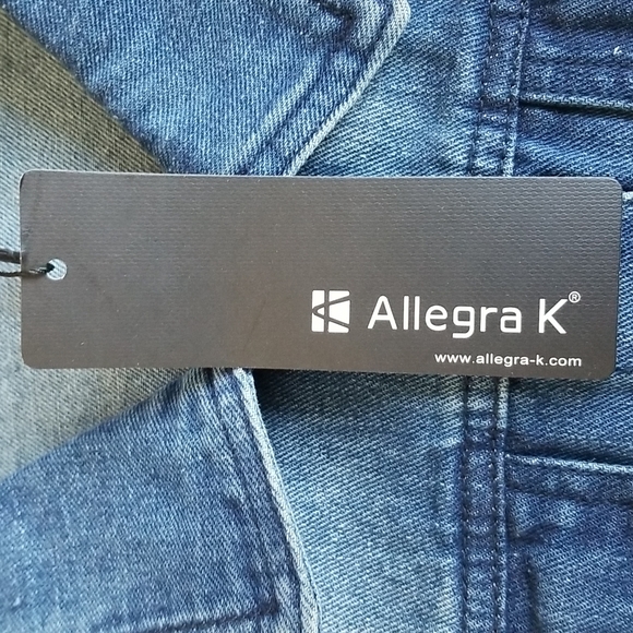 (L) NWT Allegra K Women's 100% Cotton Button Up Denim Vest Layer Classic Western - Picture 2 of 7